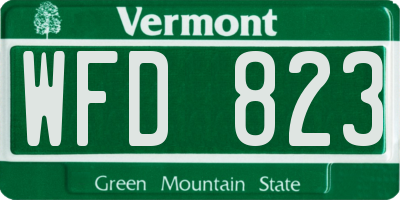 VT license plate WFD823