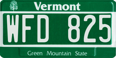 VT license plate WFD825