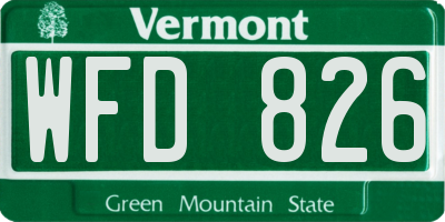 VT license plate WFD826