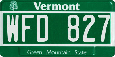 VT license plate WFD827