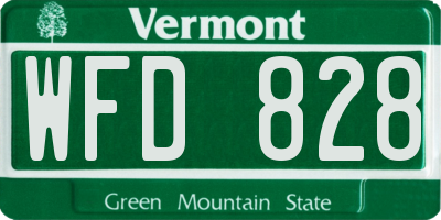 VT license plate WFD828