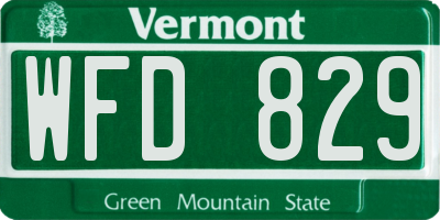 VT license plate WFD829