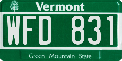 VT license plate WFD831