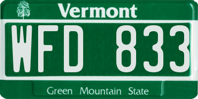 VT license plate WFD833