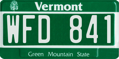 VT license plate WFD841