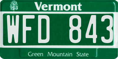 VT license plate WFD843