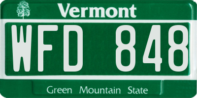 VT license plate WFD848
