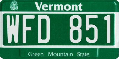 VT license plate WFD851