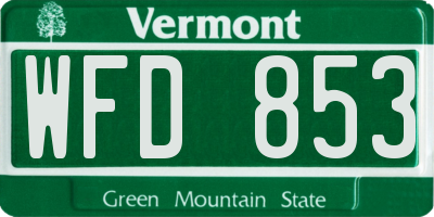 VT license plate WFD853