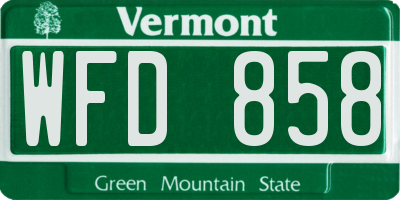VT license plate WFD858