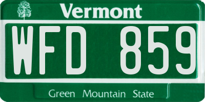 VT license plate WFD859