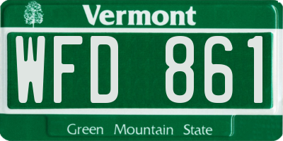 VT license plate WFD861