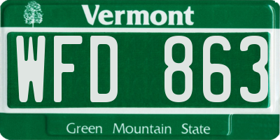 VT license plate WFD863