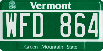 VT license plate WFD864