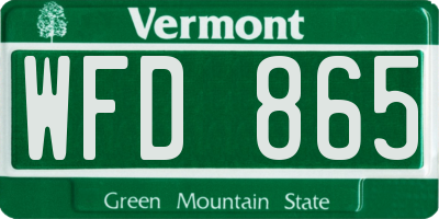 VT license plate WFD865