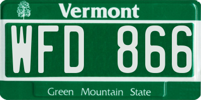 VT license plate WFD866