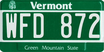 VT license plate WFD872