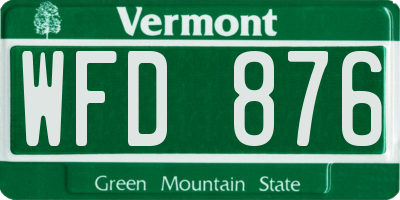 VT license plate WFD876
