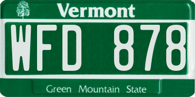 VT license plate WFD878