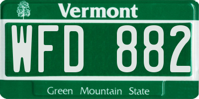 VT license plate WFD882
