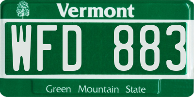 VT license plate WFD883