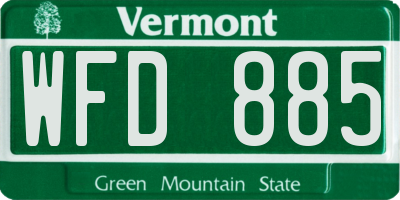 VT license plate WFD885