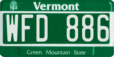 VT license plate WFD886