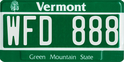 VT license plate WFD888