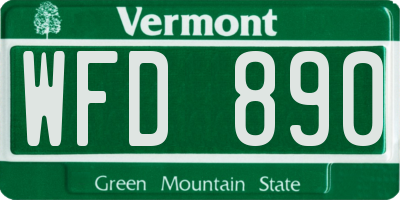 VT license plate WFD890