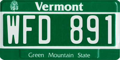 VT license plate WFD891