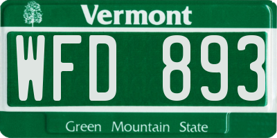VT license plate WFD893