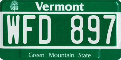 VT license plate WFD897