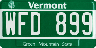 VT license plate WFD899
