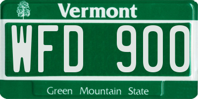 VT license plate WFD900