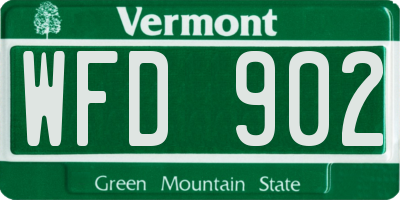 VT license plate WFD902