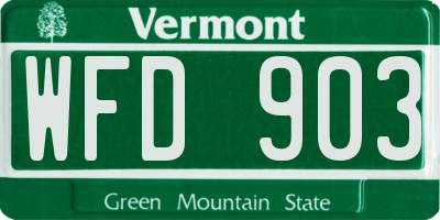 VT license plate WFD903