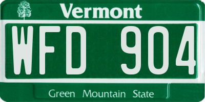 VT license plate WFD904