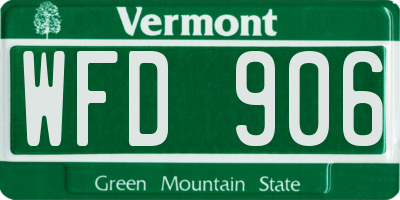 VT license plate WFD906