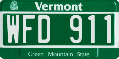VT license plate WFD911