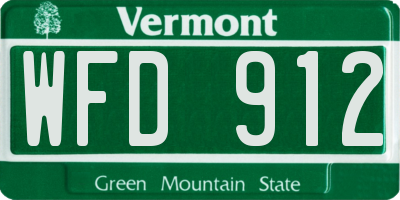 VT license plate WFD912