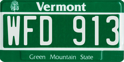 VT license plate WFD913