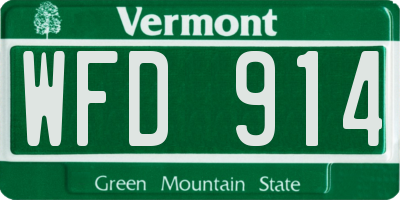 VT license plate WFD914