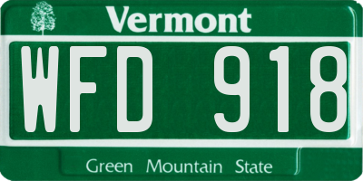 VT license plate WFD918