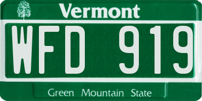 VT license plate WFD919