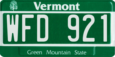 VT license plate WFD921