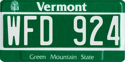 VT license plate WFD924