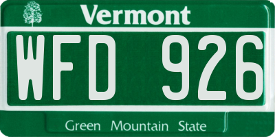 VT license plate WFD926