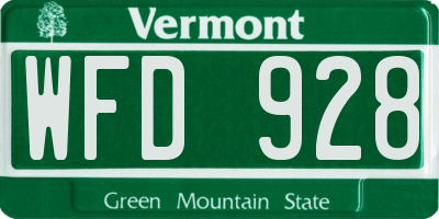 VT license plate WFD928