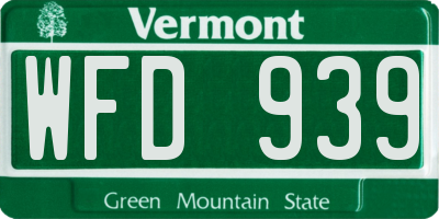VT license plate WFD939