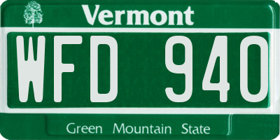 VT license plate WFD940
